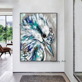 Hand Painted Oil Painting Animal Cool Bird Abstract on Canvas Modern Arts