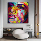 Palette Knife Face Painting Portrait Impasto Figure On Canvas Hand Painted Francoise Nielly Style Art For Decoration