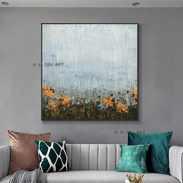 Hand Painted Abstract Landscape Wall Art Painting On Canvas Thick Acrylic Painting For Living