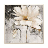 Hand Painted Abstract Wall Art White Flowers Minimalist Modern On Canvas Decorative For Living