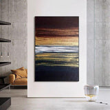 Abstract Hand-Painted Beautiful Brown Black Canvas Oil Painting Wall Art Fashion Tableaux Hallway Hotel