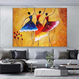 Abstract Dancing Girl Hand Painted Oil Painting on Canvas Figure Art Wall Poster Pictures for Living Room Home Decoration