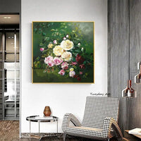 Hand Painted Modern Art Oil Painting Knife Landscape Flower Abstract Canvas Decor