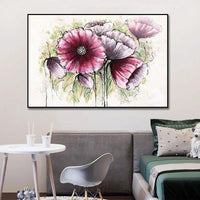 Hand Painted Modern Classic Flowers AbstracHand Painted Oil Painting Painting Canvas