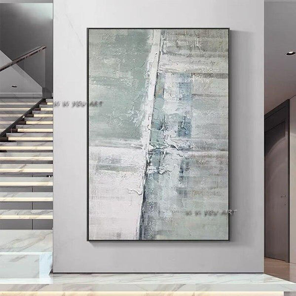 Hand Painted Modern Abstract Foyer Hanging Art Texture Mural Light Luxury Villa Decorative