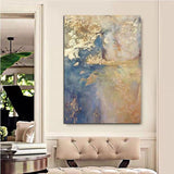 Hand Painted Modern Landscape Oil Painting Gold Foil Abstract Wall Canvas Modern Artwork Room Decor