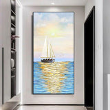 Hand Painted Knife Modern Oil Painting Wall Art Landscape Painting As