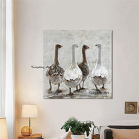 Oil Painting Modern Abstract Modern Cute Duck Abstract Canvas Decors Home d