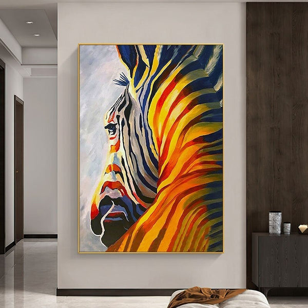 Modern Abstract Art Zebra Hand Painted Oil Painting on Canvas Bedroom