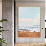 Landscape Hand Painted Abstract Beach Scenery Decorative Modern Canvas Painting