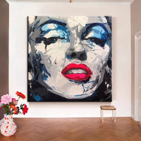 Hand Painted Marilyn Monroe Oil Paintings Modern Knife Face Portrait Abstract On Canvas Art Decor