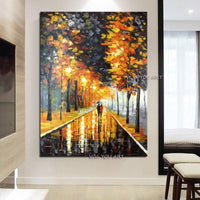 Abstract oil painting on canvas Hand Painted Modern abstract painting Knife Street landscape Home Wall el decor (hand painted)