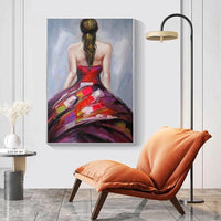 Beautiful Girl Oil Painting on Canvas Hand Painted Modern Abstracts Art