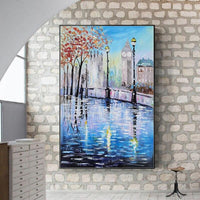 Abstract Oil Painting Hand Painted Oil Paintings Wall Art Canvas Street Landscape Abstract For Hotel Decor