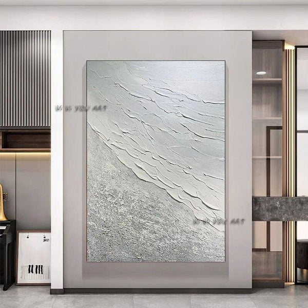 Modern painting Hand Painted White Abstract Art Canvas Oil Painting Office Home Bedroom Bedroom