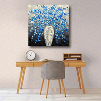 Blue Knife Oil Painting Modern Wall Art Painting Thick Texture Palette Hand Painted Abstract Canvas Painting Decor For Room