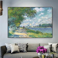 Hand Painted Impressionism Claude Monet The Seine At Argenteuil Oil Painting for