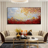 Hand Painted Abstract Oil Painting On Canvas Modern Landscape Knife Flower Trees