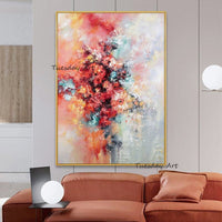 Oil Painting Hand Painted Texture Flower Abstract On Canvas Modern Wall Canvas