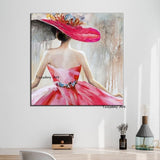 Hand Painted Abstract Impression Woman Art Oil Painting Canvas Wall Art Decoration