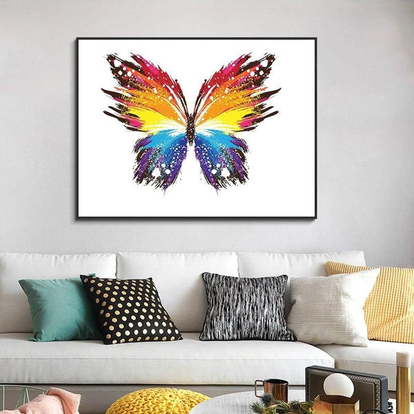 Hand Painted Abstract Colorful Animal Butterfly Oil Painting Canvass