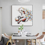 Hand Painted Cute Animal Funny Cute Pig Elephant Canvas Oil Painting For Kid Room As