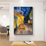 Hand Painted Van Gogh Famous Oil Painting Cafe Terrace At Night Canvas