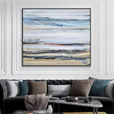 Hand Painted Abstract Sea Painting On Canvas Beautiful Modern Seascape Wall Art For