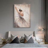 Hand Painted Modern Ballet Dancer Knife Oil Painting On Canvas Abstract Wall Art For Wedding