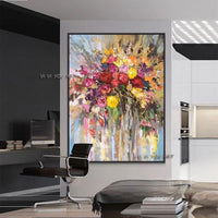 Hand Painted Canvas Abstract Modern Canvas Decorative Flower Rose Painting