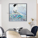 Abstract Beautiful Ballerina Hand Painted Oil Painting Canvas Posters Ballet Girl Wall Art Decorative Decor