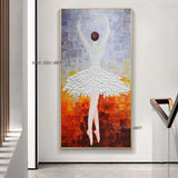 Modern Beautiful Ballerina and Abstract Ballet Girl Dancing Canvas Oil Paintings and Wall Art