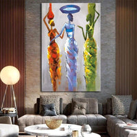 Hand Painted Oil Painting Ethnic Style Classic Impression People Painting Canvas Art Room Decoration Abstract