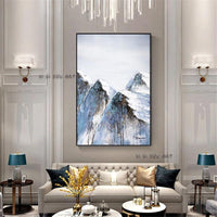 Abstract Mountain Oil Paintings On Canvas Hand Painted Modern Landscape Minimalist Wall Art For Living