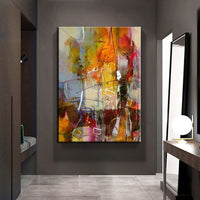 Hand Painted Art Hand Painted Oil Painting Impression Line Abstract Canvas Room Bedroom Decor