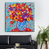 New Hand Painted Oil Painting Thick Knife Flowers Abstract Contemporary Art Design Artworks