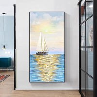 Hand Painted Knife Modern Oil Painting Wall Art Landscape Painting As