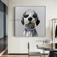 Cool Of A Dalmatian With Sunglasses And Headphones Modern Home Good Wall Art Canvas Painting Artwork Painting