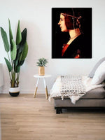 Hand Painted Leonardo Da Vinci Portrait of the Lady with Pearl Headdress Oil Paintings Wall Art Canvasative