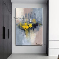 Hand Painted Oil Painting Impressions Urban Architecture Abstract Canvas Painting Modern Room