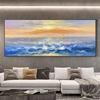 The Sea And Sky Landscape Hand Painted Beautiful Abstract Oil Paintings On Canvas Modern Decors