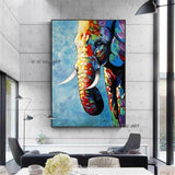 Hand Painted Abstract Wall Art Elephant Minimalist Modern On Canvas Decorative