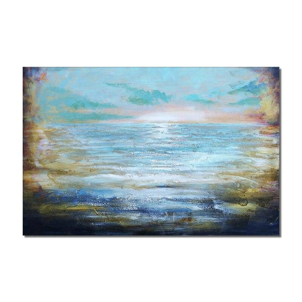 Abstract Blue Sea Painting Hand Painted Oil Painting On Canvas Acrylic Landscape Seascape Painting Wall Art