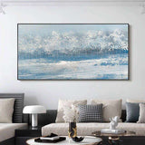 Abstract Hand Painted Canvas Snow Landscape Oil Painting Wall Art Pictures Nordic Wall Pictures For Living Room Decor