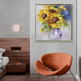 Palette Knife Abstract Sunflower Oil Painting Art Hand Painted Quality Flower Wall Decor Art Pieces Hot Selling For