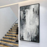 Abstract Painting Black White Modern Landscape Wall Art Hand Painted Painting Wall Painting For Home Decoration