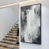 Abstract Painting Black White Modern Landscape Handmade Painting Wall Painting For Home (hand painted)