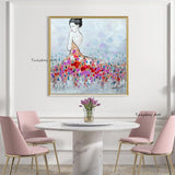 Abstract Canvas Hand Painted Oil Painting Dancing Girl Modern Wall Art Decoration Nordic