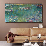 Hand Painted Claude Monet Water Lotus Canvas Oil Paintingss Decor