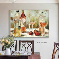 Artist Hand Painted canvas Modern Wine Glass picture oil painting still life oil painting